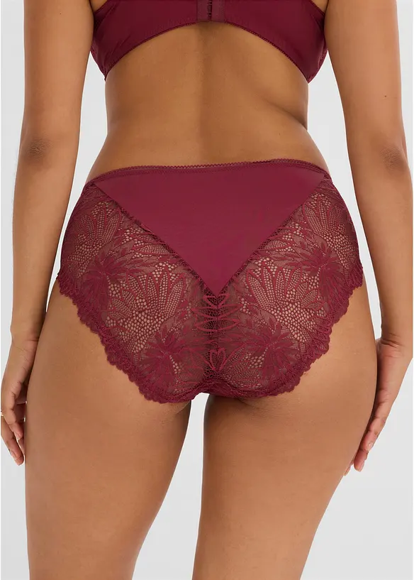 Maxislip mit zarter Spitze in rot von hinten - bonprix