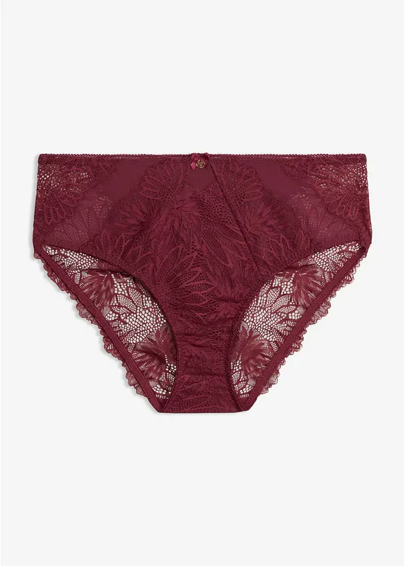 Maxislip mit zarter Spitze in rot von vorne - bonprix