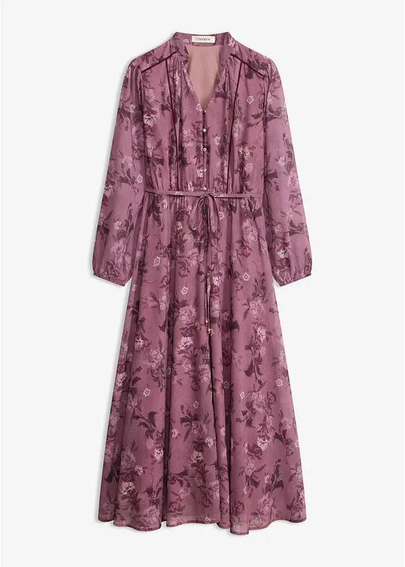 Midi-Chiffonkleid in lila von vorne - bonprix Midi-Chiffonkleid in lila von vorne - bonprix