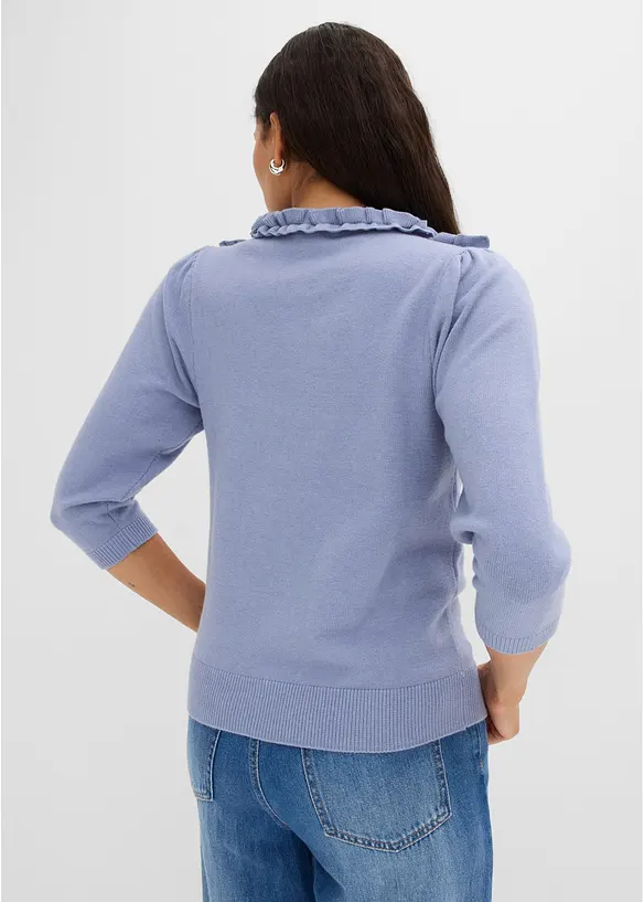 Pullover mit Puffärmeln in blau von hinten (im Anschnitt) - bonprix Pullover mit Puffärmeln in blau von hinten (im Anschnitt) - bonprix
