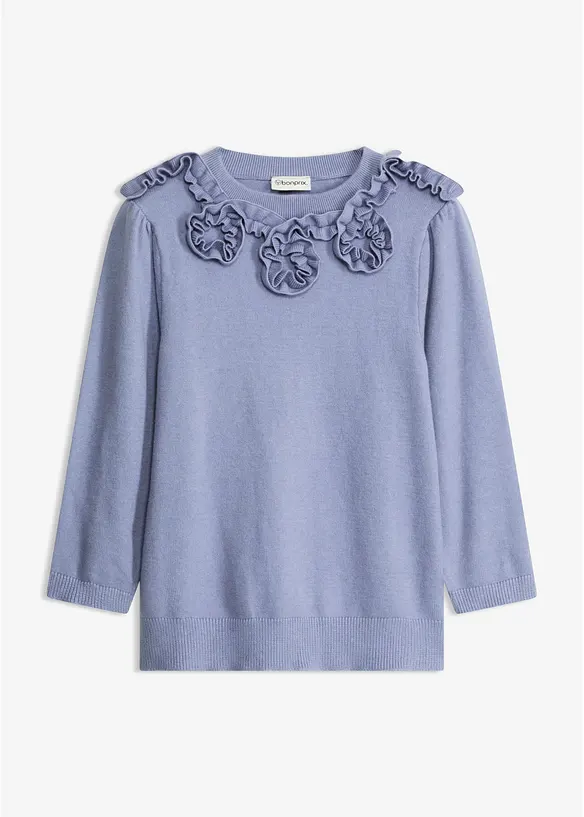 Pullover mit Puffärmeln in blau von vorne - bonprix Pullover mit Puffärmeln in blau von vorne - bonprix