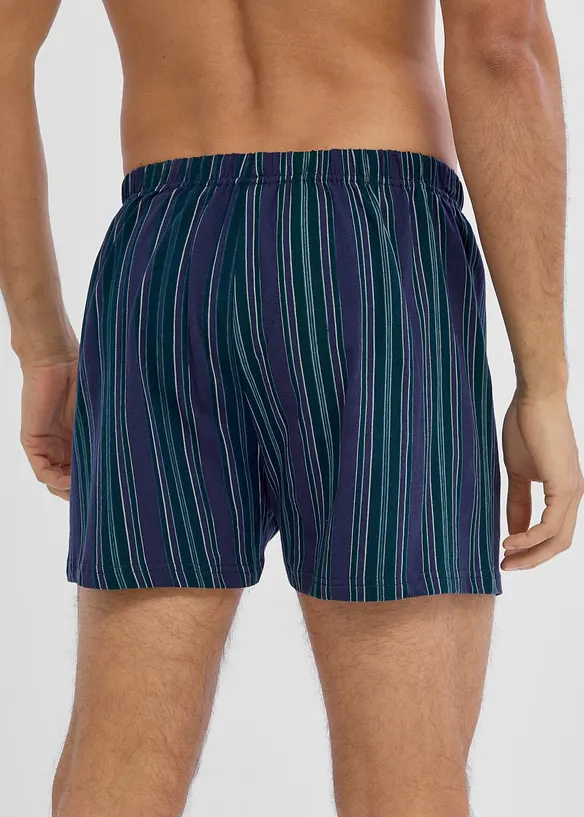 Boxershorts weit (3er Pack) in blau von hinten - bonprix