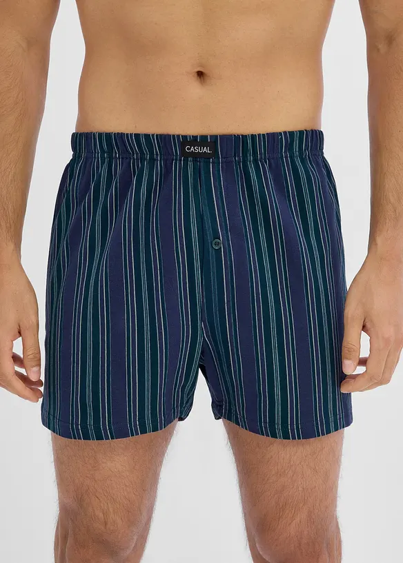 Boxershorts weit (3er Pack) in blau von vorne - bonprix