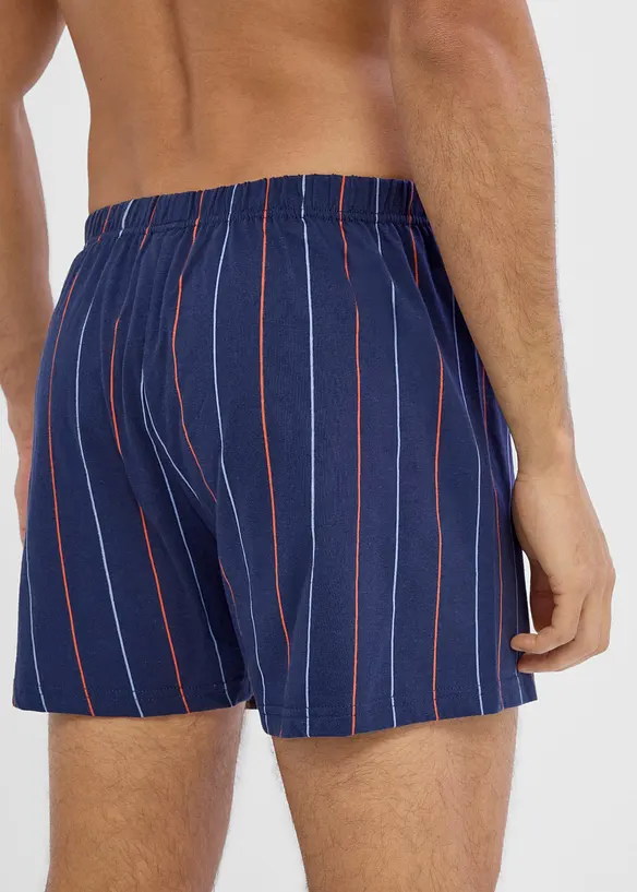 Boxershorts weit (3er Pack) in blau von hinten - bonprix