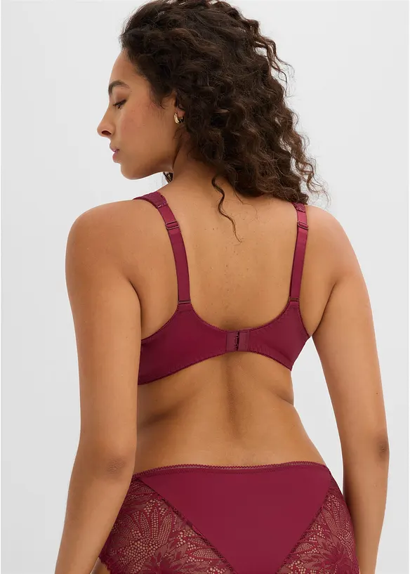 Minimizer-BH mit gepolsterten Trägern in lila von hinten (im Anschnitt) - bonprix