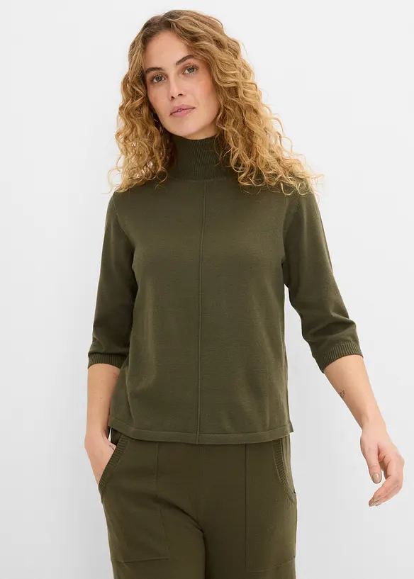Pullover in grün von vorne (im Anschnitt) - bonprix