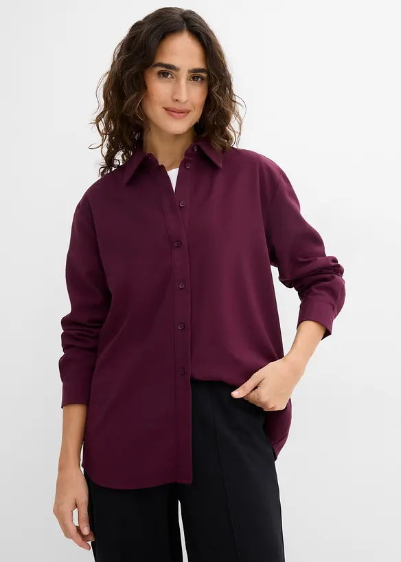 Hemdbluse aus Viskose-Mix in rot von vorne (im Anschnitt) - bonprix Hemdbluse aus Viskose-Mix in rot von vorne (im Anschnitt) - bonprix