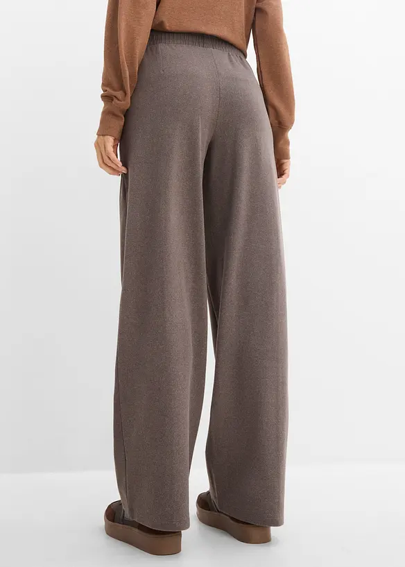 Jersey-Hose in Wolloptik in braun von hinten - bonprix