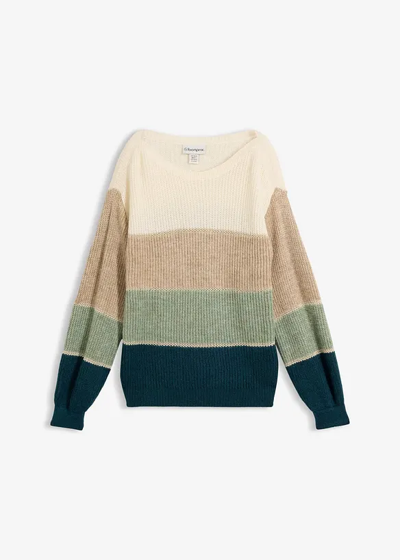 Pullover in beige von vorne - bonprix