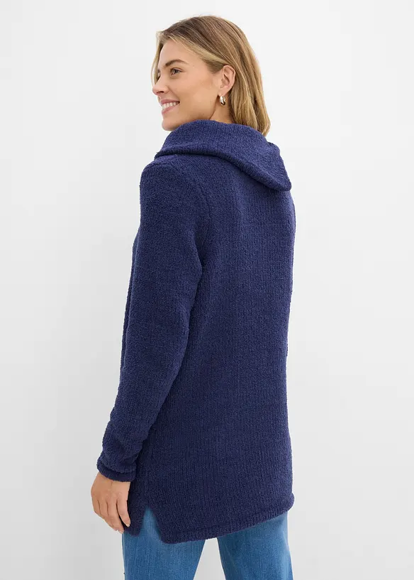 Longpullover in blau von hinten (im Anschnitt) - bonprix Longpullover in blau von hinten (im Anschnitt) - bonprix