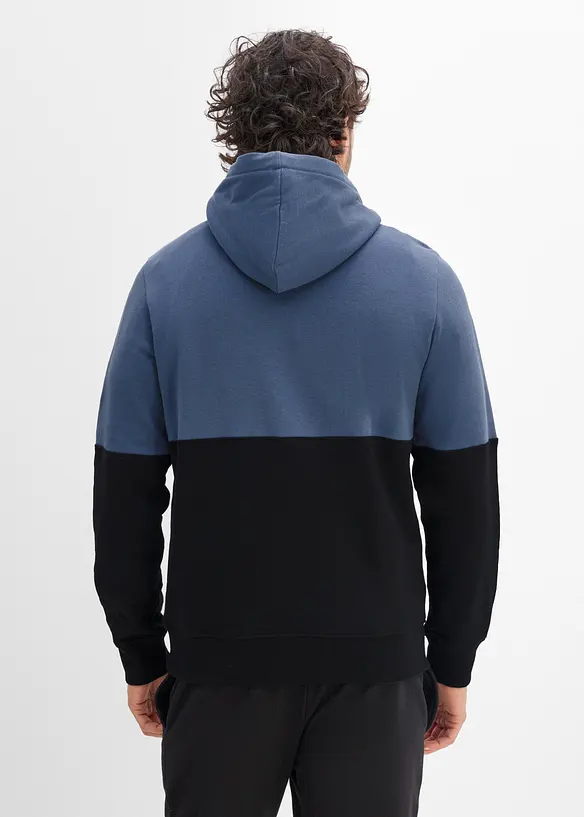 Hoodie aus reiner Bio-Baumwolle in schwarz von hinten (im Anschnitt) - bonprix