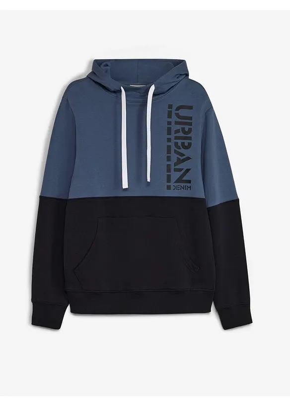 Hoodie aus reiner Bio-Baumwolle in schwarz von vorne - bonprix