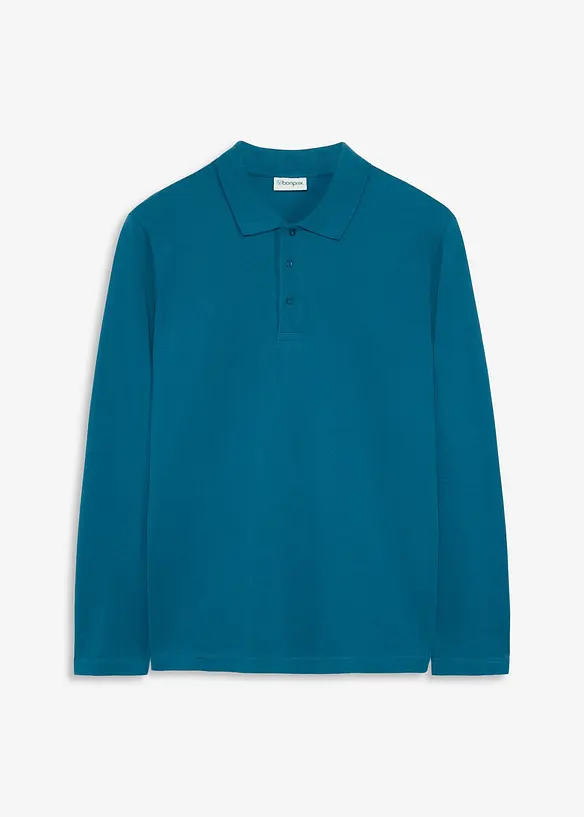 Poloshirt aus robustem Piqué in petrol von vorne - bonprix