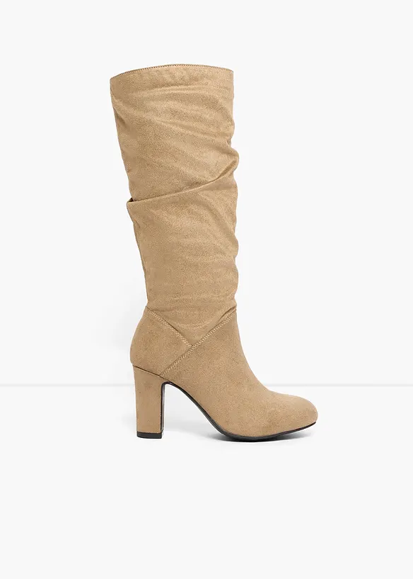 Stiefel mit Raffung in braun - bonprix