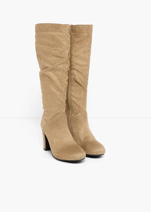 Stiefel mit Raffung in braun - bonprix