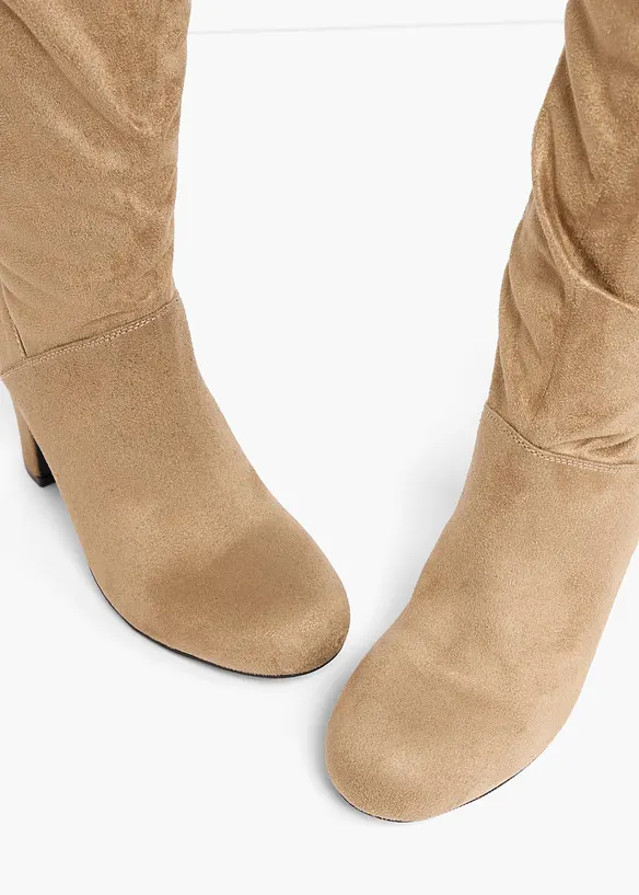 Stiefel mit Raffung in braun - bonprix