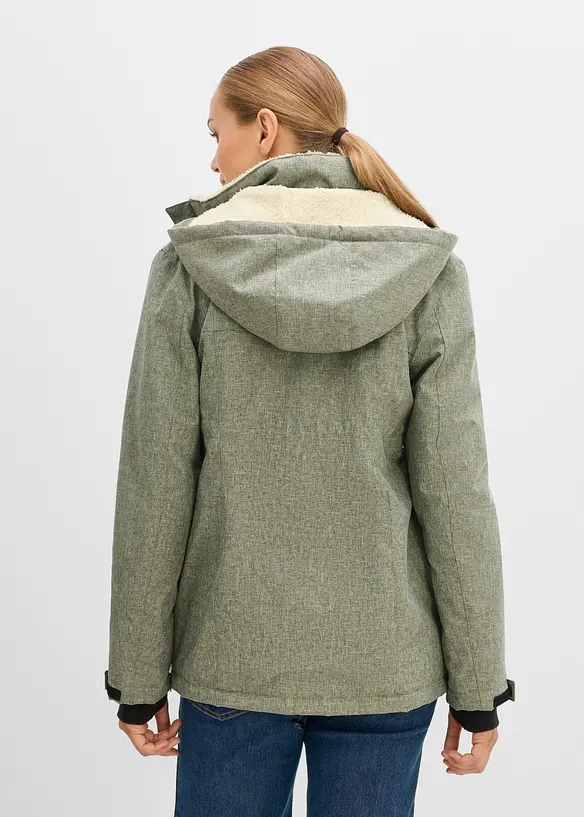 Kuschelige 3-in-1 Umstandsjacke und Tragejacke in grün von hinten (im Anschnitt) - bonprix Kuschelige 3-in-1 Umstandsjacke und Tragejacke in grün von hinten (im Anschnitt) - bonprix