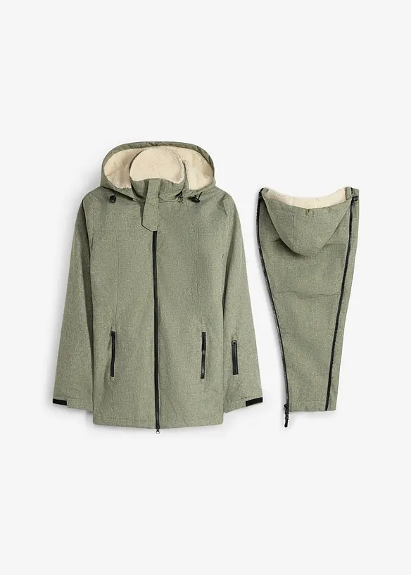 Kuschelige 3-in-1 Umstandsjacke und Tragejacke in grün von vorne - bonprix Kuschelige 3-in-1 Umstandsjacke und Tragejacke in grün von vorne - bonprix