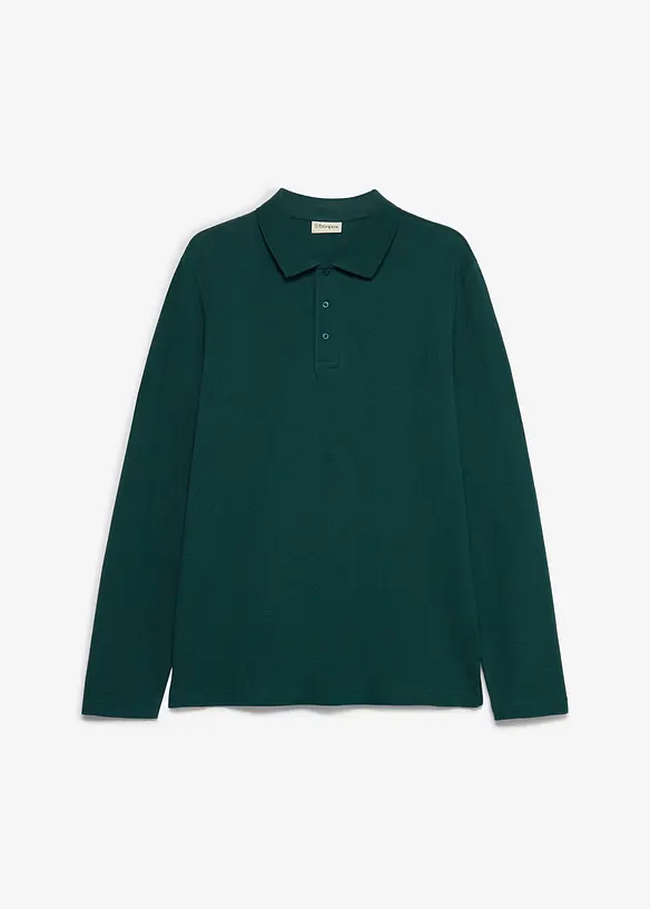 Poloshirt aus robustem Piqué in grün von vorne - bonprix
