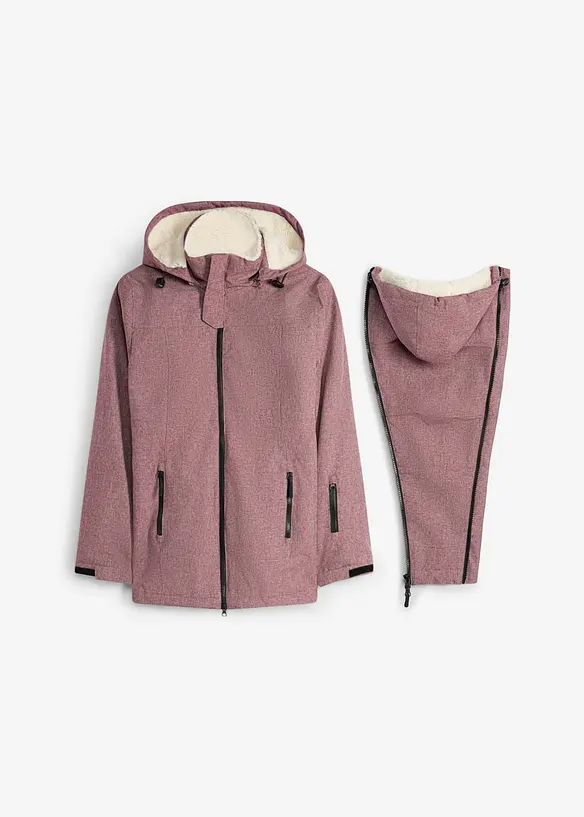 Kuschelige 3-in-1 Umstandsjacke und Tragejacke in rot von vorne - bonprix