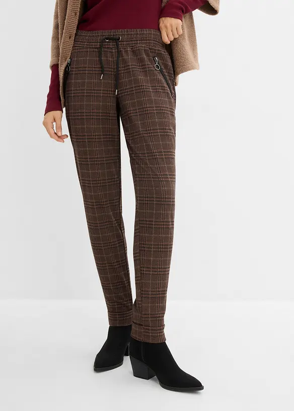 Schlupfhose aus Jacquard in braun von vorne - bonprix Schlupfhose aus Jacquard in braun von vorne - bonprix