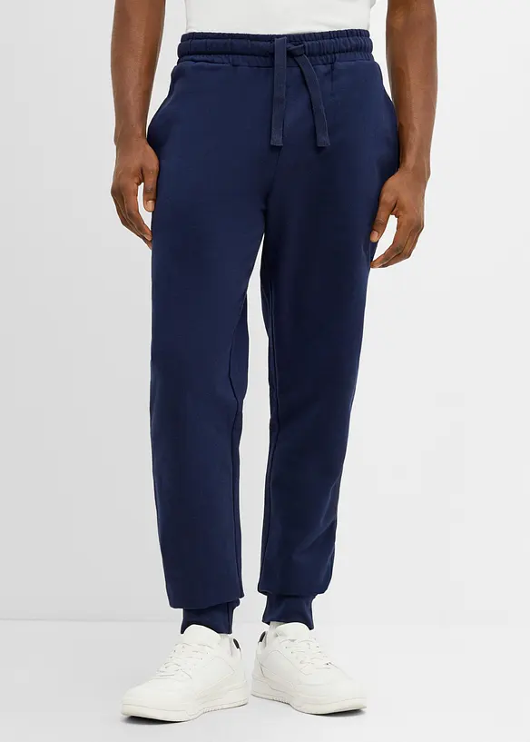 Regular Fit Jogginghose, Straight  (2er Pack) in blau von vorne - bonprix