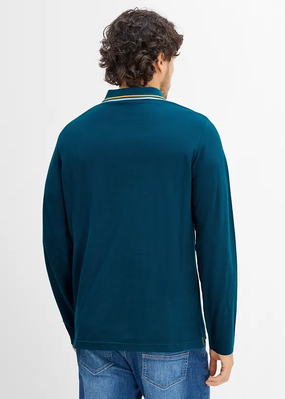 Poloshirt in Regular Fit (2er Pack) in petrol von hinten (im Anschnitt) - bonprix