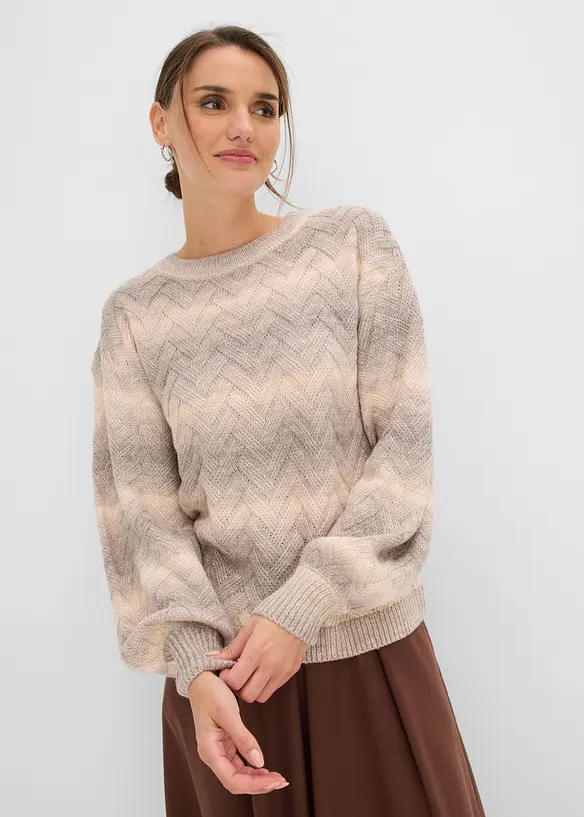 Boxy-Pullover in grau von vorne (im Anschnitt) - bonprix Boxy-Pullover in grau von vorne (im Anschnitt) - bonprix