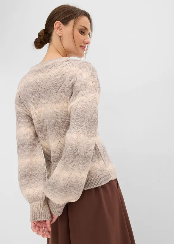 Boxy-Pullover in grau von hinten (im Anschnitt) - bonprix Boxy-Pullover in grau von hinten (im Anschnitt) - bonprix