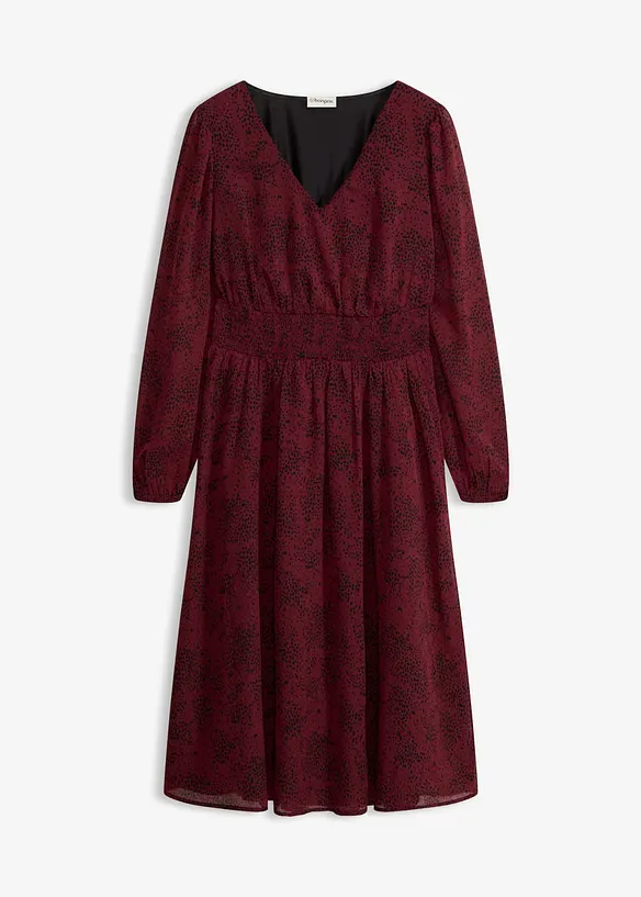 Chiffonkleid mit elastischem Bund in rot von vorne - bonprix Chiffonkleid mit elastischem Bund in rot von vorne - bonprix