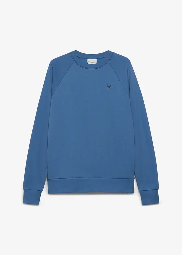 Sweatshirt aus weichem Baumwoll-Mix in blau von vorne - bonprix