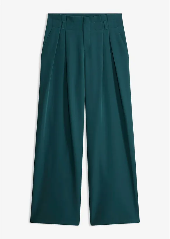 Bundfaltenhose mit Bequembund in grün von vorne - bonprix Bundfaltenhose mit Bequembund in grün von vorne - bonprix