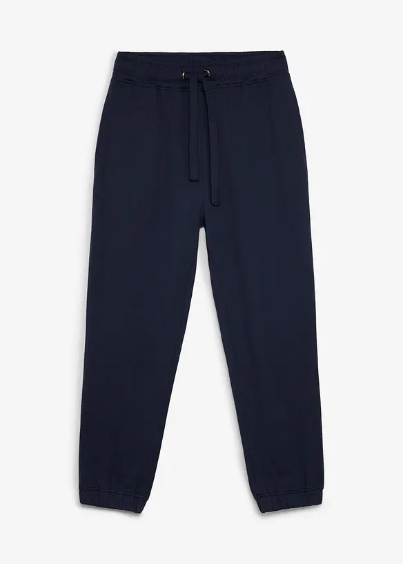 Loose Fit Jogginghose, Straight in blau von vorne - bonprix