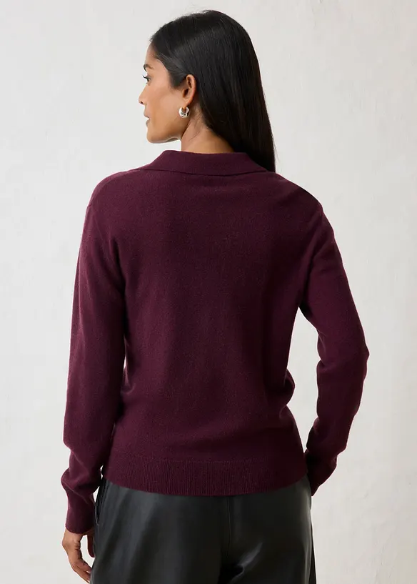 Cashmerepullover mit Good Cashmere Standard®-Anteil in rot von hinten (im Anschnitt) - bonprix