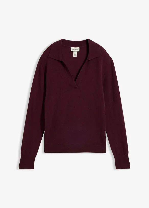 Cashmerepullover mit Good Cashmere Standard®-Anteil in rot von vorne - bonprix