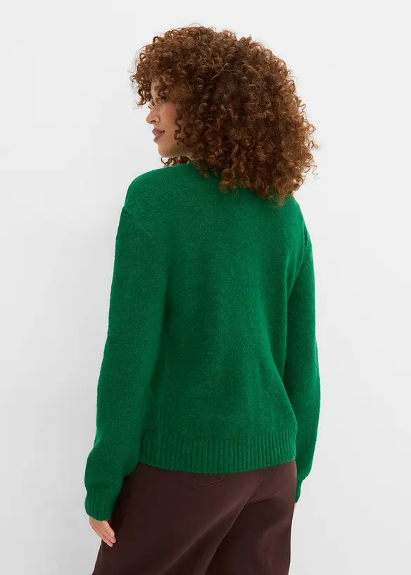 Strickjacke in grün von hinten (im Anschnitt) - bonprix Strickjacke in grün von hinten (im Anschnitt) - bonprix