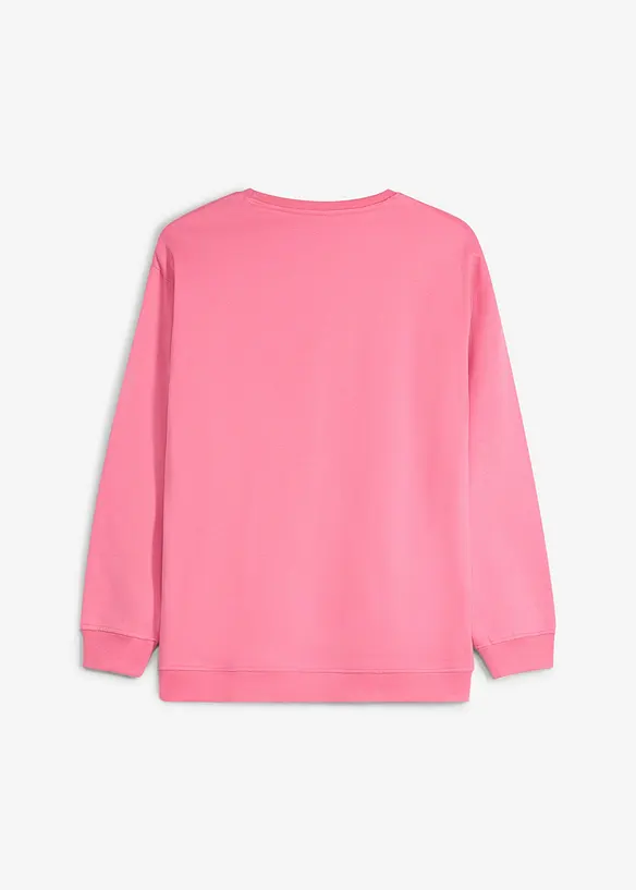 Sweatshirt aus reiner Bio-Baumwolle in pink von hinten - bonprix