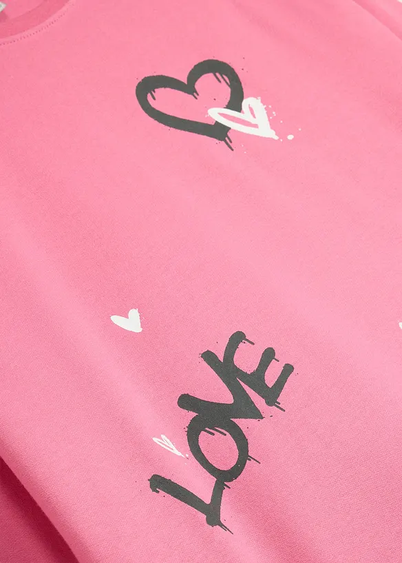 Sweatshirt aus reiner Bio-Baumwolle in pink - bonprix