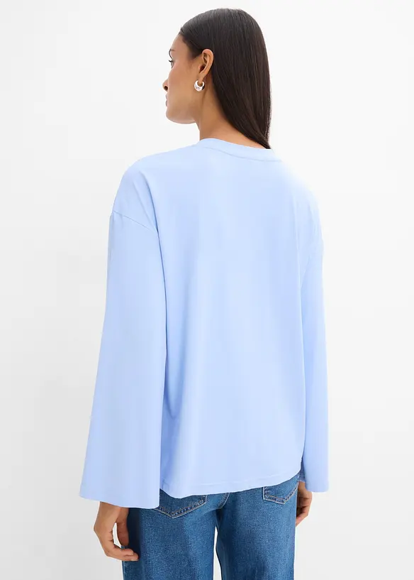 Longshirt aus leichtem Jersey in blau von hinten (im Anschnitt) - bonprix
