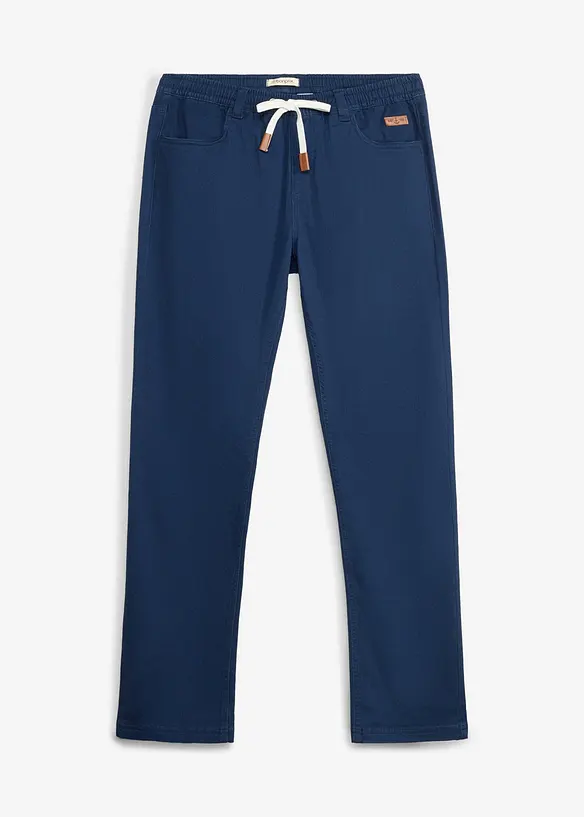 Regular Fit Stretch-Schlupfhose, Straight in blau von vorne - bonprix