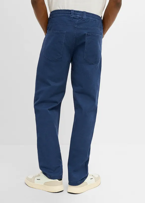 Regular Fit Stretch-Schlupfhose, Straight in blau von hinten - bonprix