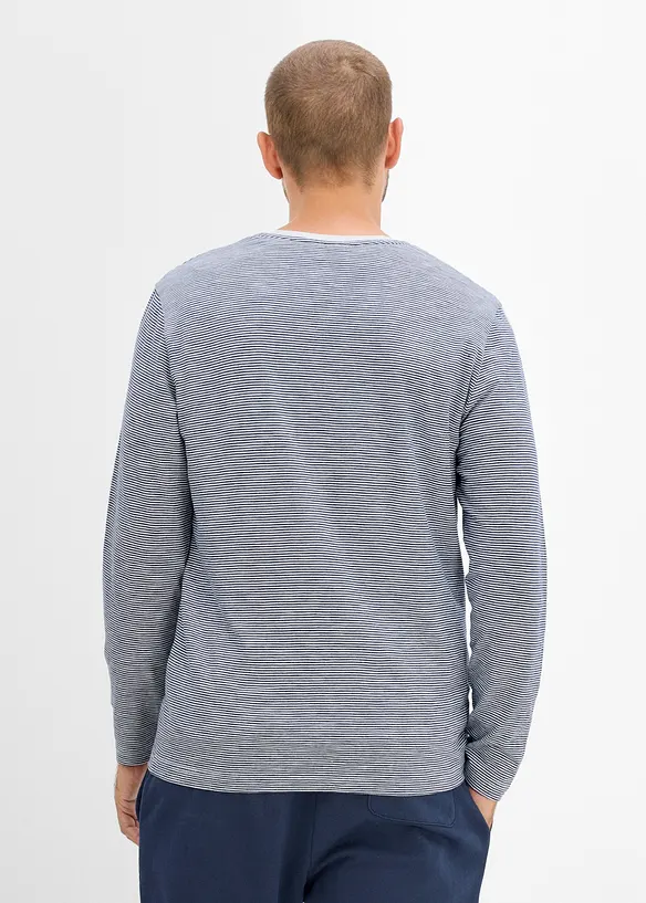 Langarmshirt aus reiner Bio-Baumwolle in weiß von hinten (im Anschnitt) - bonprix
