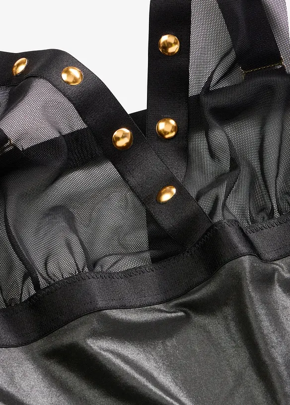 Kleid aus Wetlook in schwarz - bonprix