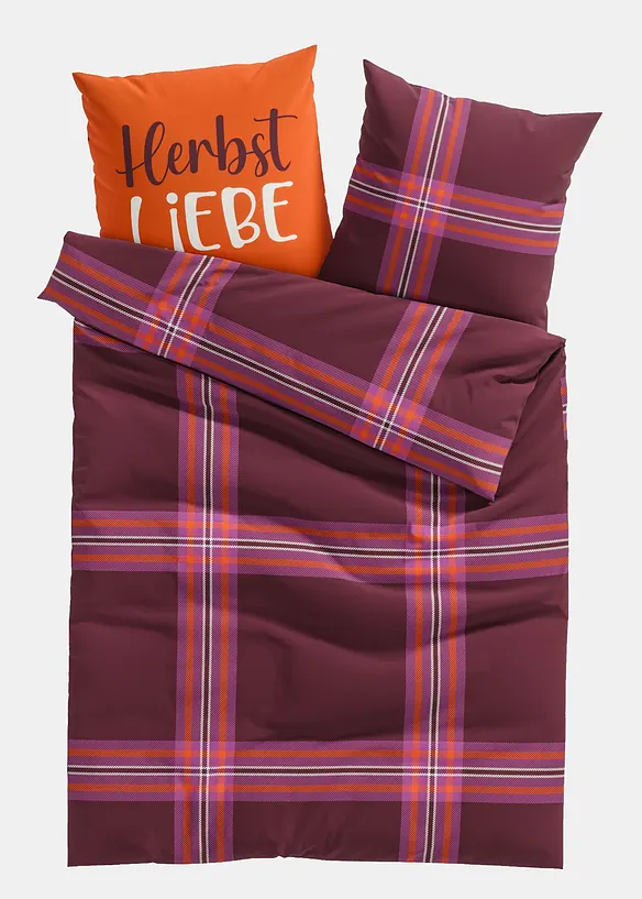 Baumwollmix-Bettwäsche in orange von vorne - bonprix
