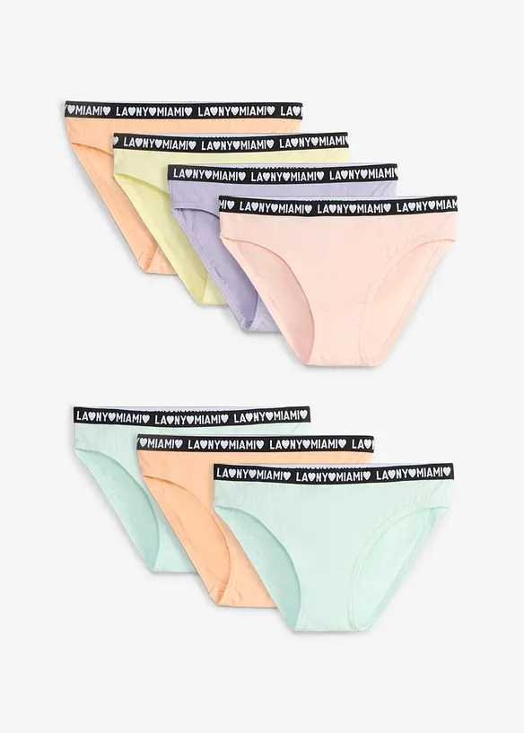Slip mit weicher Bio-Baumwolle  (7er Pack) in rosa von vorne - bonprix