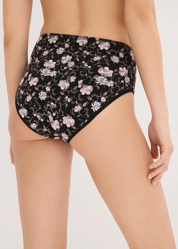 Perioden Maxislip mit leichter Saugstärke mit Bio-Baumwolle (2er Pack) in schwarz von hinten - bonprix