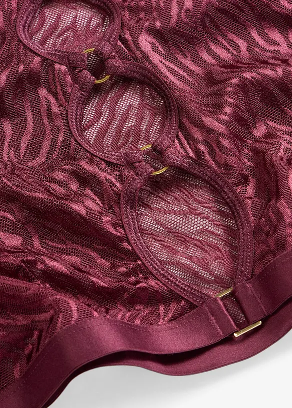Bustier + Slip ouvert mit goldenen Accessoires (2-tlg.Set) in lila - bonprix