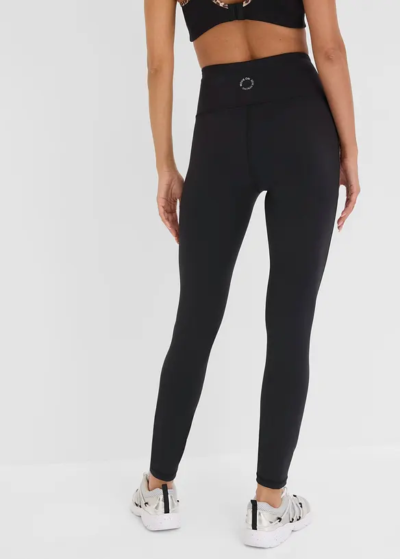 Komfort Sport-Leggings, schnelltrocknend in schwarz von hinten - bonprix Komfort Sport-Leggings, schnelltrocknend in schwarz von hinten - bonprix
