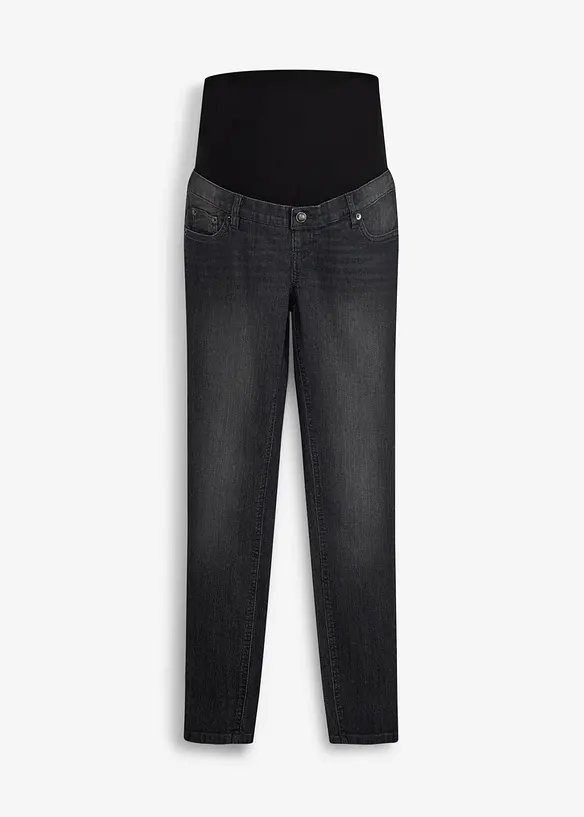 Elastische Umstandsjeans mit Bio-Baumwolle, Skinny in grau von vorne - bonprix