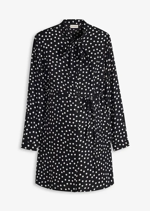 2-in1 Umstands- und Stillblusenkleid aus fließender Viskose in schwarz von vorne - bonprix